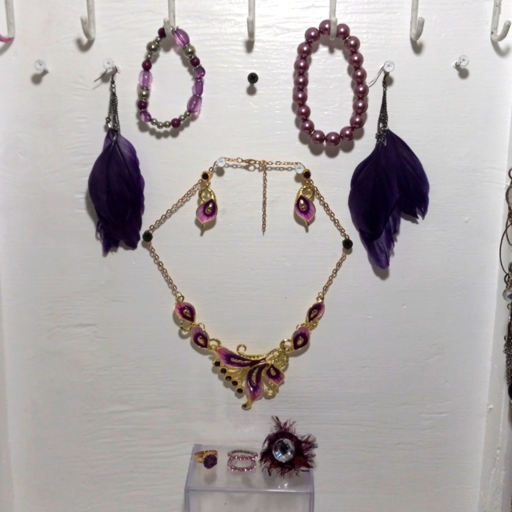 K-1 purple costume jewelry lot